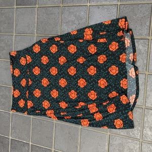 LuLaRoe medium rose print azure skirt